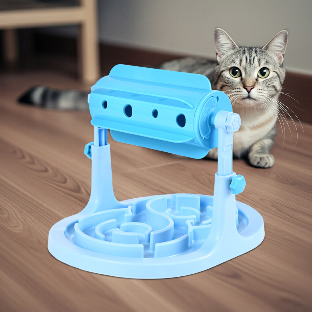 Interactive Puzzle Slow Feeder for Dogs and Cats, Adjustable Height, Anti-Choking Treat Dispenser