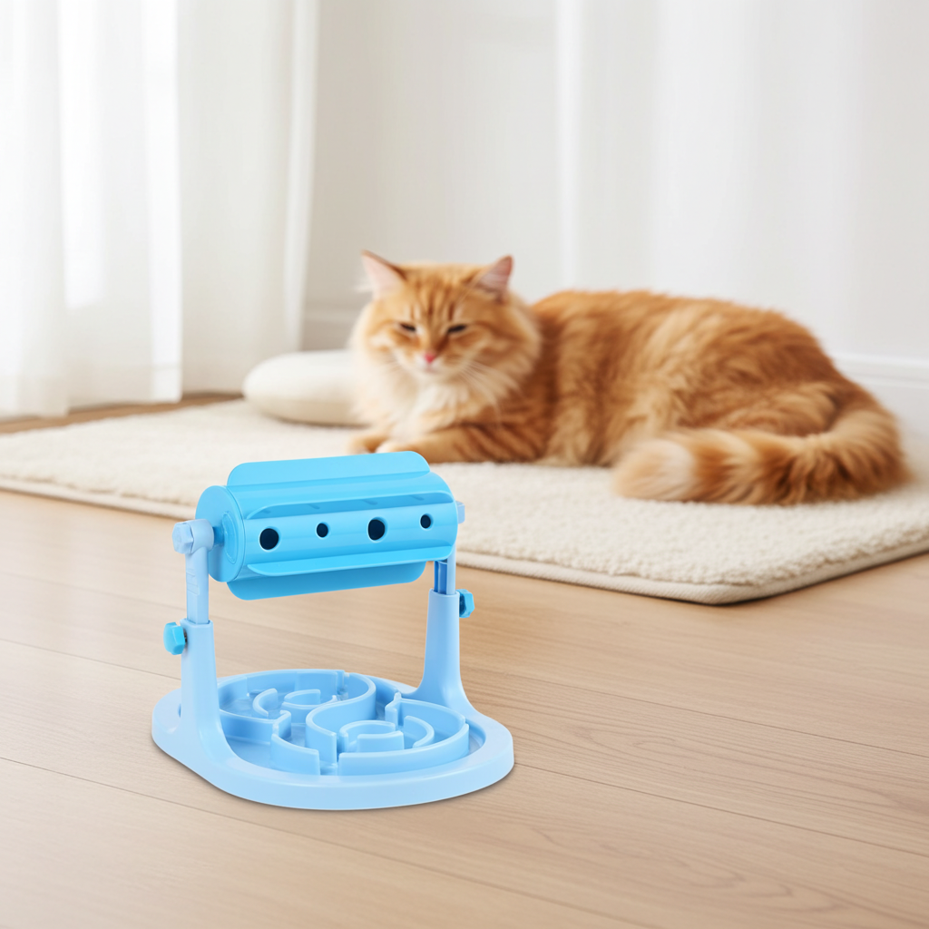 Interactive Puzzle Slow Feeder for Dogs and Cats, Adjustable Height, Anti-Choking Treat Dispenser