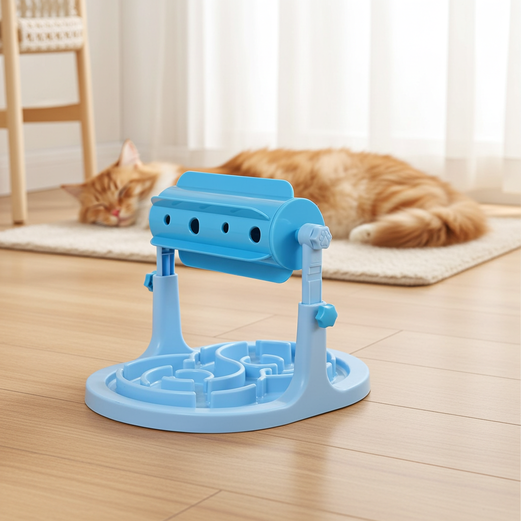 Interactive Puzzle Slow Feeder for Dogs and Cats, Adjustable Height, Anti-Choking Treat Dispenser