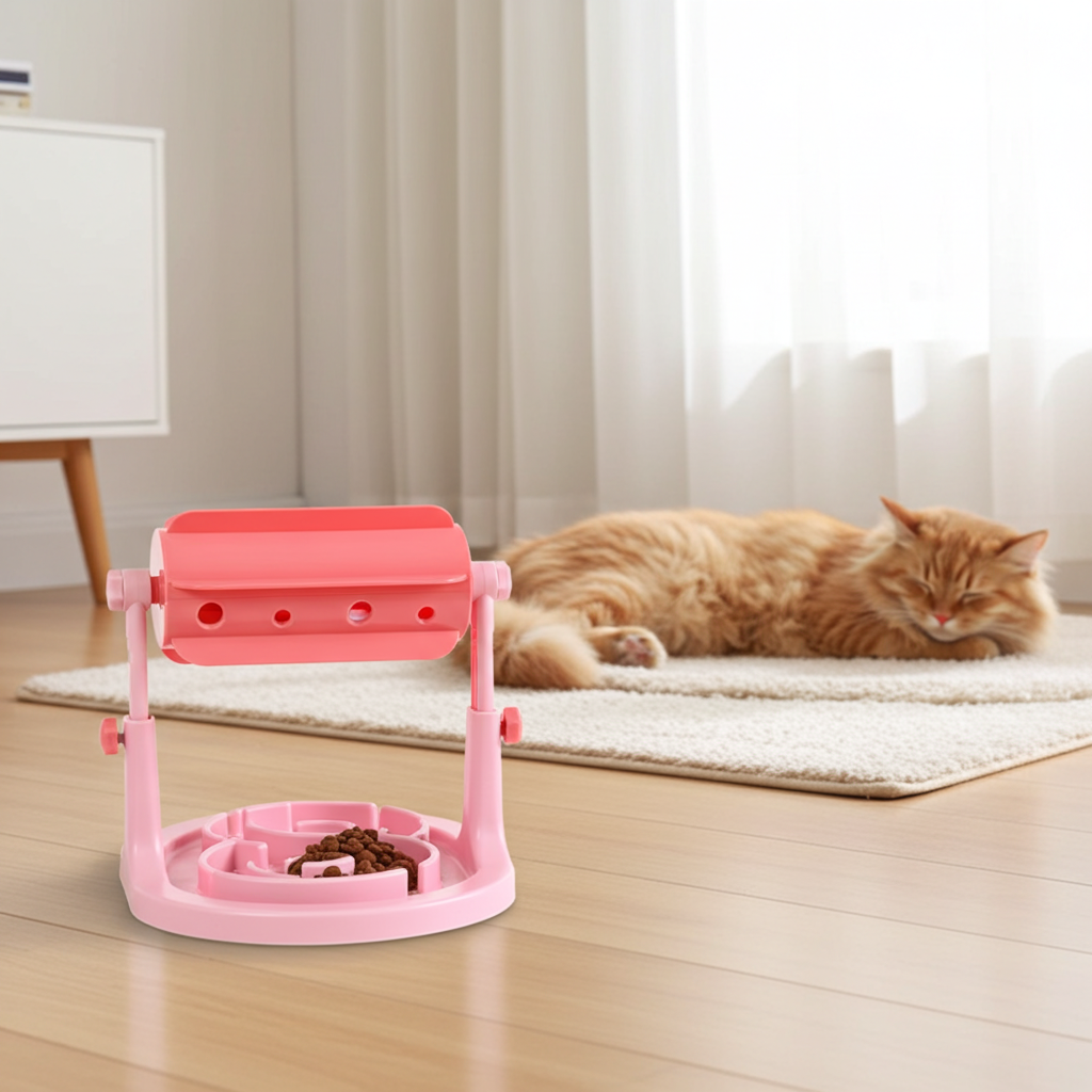 Interactive Puzzle Slow Feeder for Dogs and Cats, Adjustable Height, Anti-Choking Treat Dispenser