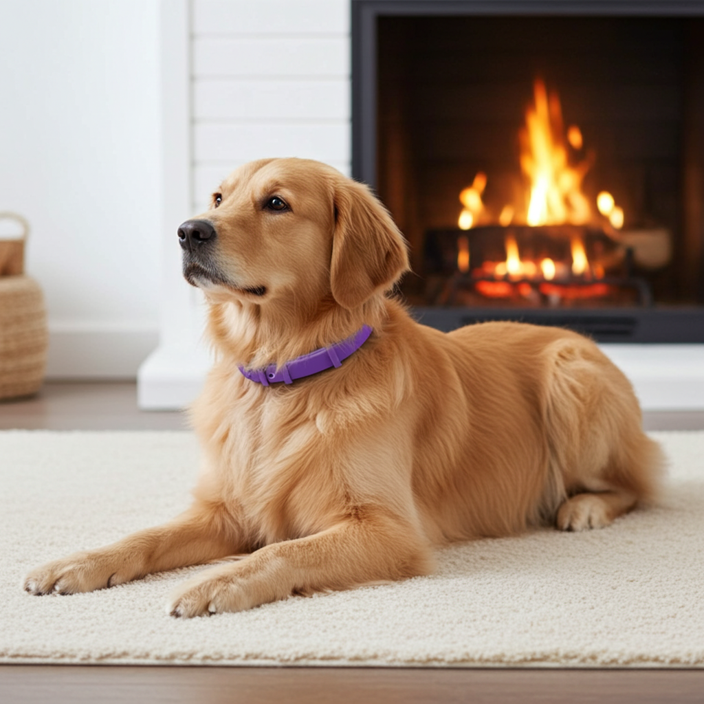 Pet Calming Collar for Dogs and Cats, Pheromone Lavender and Chamomile Anxiety Relief, 30-Day